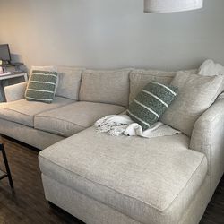 Neutral Beige Sectional Couch 