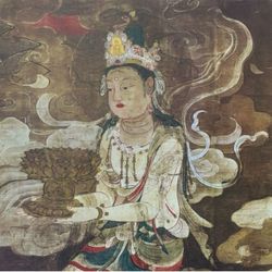 Fugen, Bodhisattva in Lotus Sutra Original Vintage Fine Art Print Poster Japan 1960’s Japanese Buddhist Tokyo Collectible Antique Heian Period