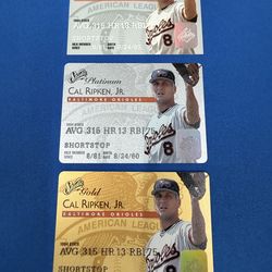 1995 Studio Cal Ripken Jr. Set of 3 Parallel #8 Base + Platinum + Gold * Sharp