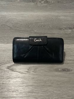 Vintage Coach Womens Ashley Black Leather Slim Envelope Wallet