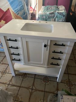 36 inch beautiful white bathroom vanity for sale