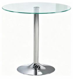 27.5 Inch Round Glass Dining Table, Small Modern Kitchen Table, Tempered Glass Top and Sturdy Metal Base, Space-Saving, for Living Room, Bedroom, Whit
