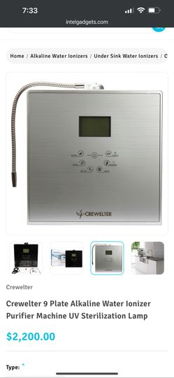 Crewelter 9 Plate Alkaline Water Ionizer Purifier Machine UV Sterilization Lamp (Used)