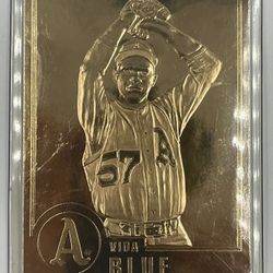 Danbury Mint Vida Blue 22KT Gold Sculpted Baseball Card