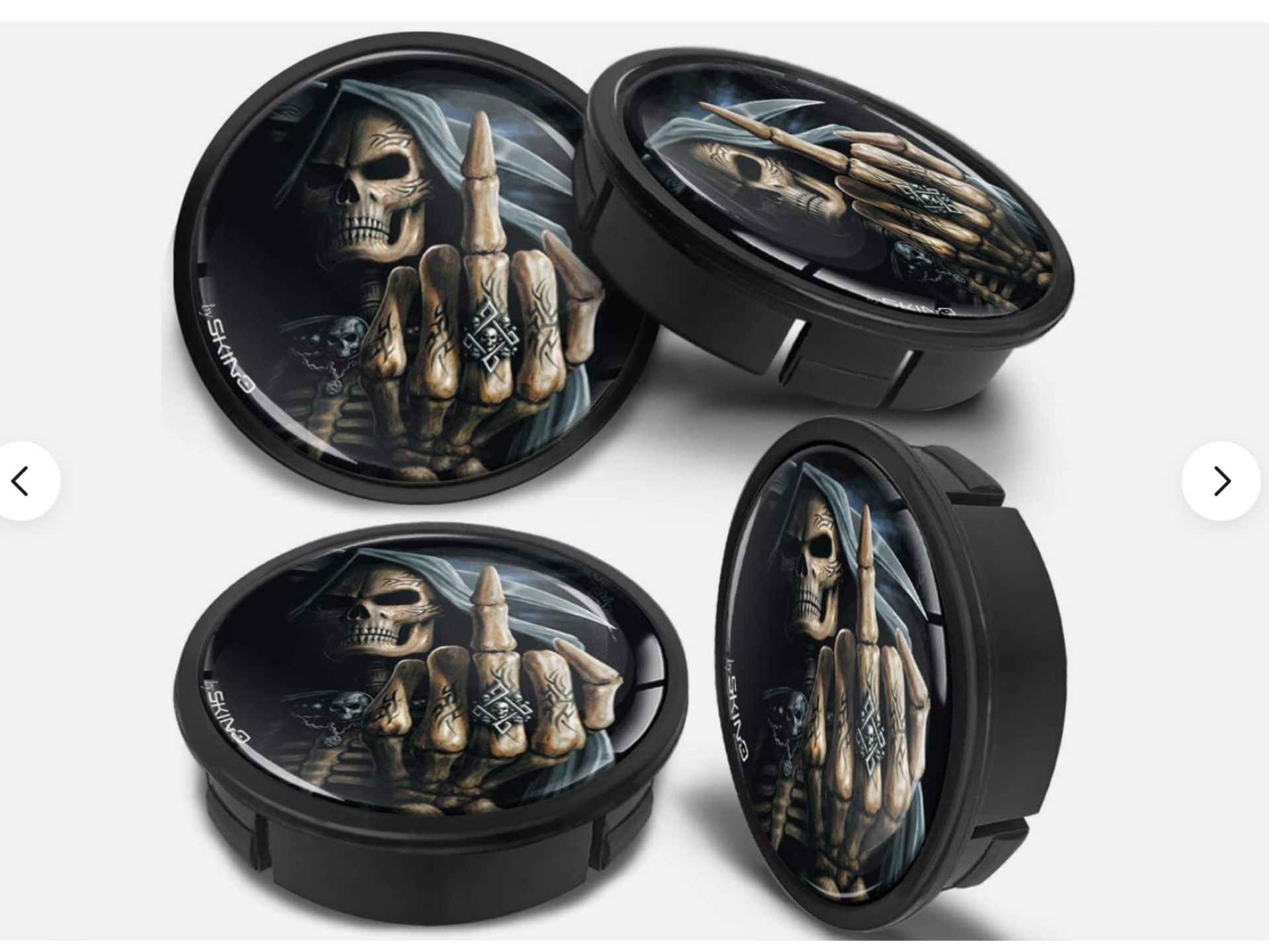 (4 Pcs) SKULL MIDDLE FINGER 4 x 60mm ABS Car Alloy Wheel Centre Universal Rims Hub Center Caps Auto . $15.00 South Gate P. Up.