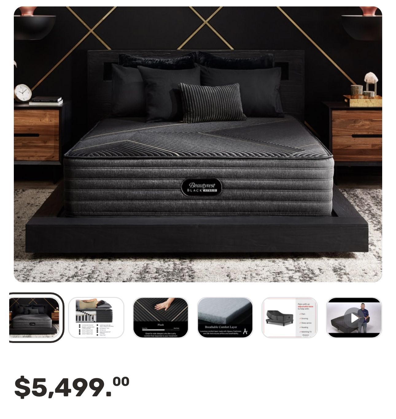 Beautyrest Rest Black Hybrid 13’5 Lx Class Plush Mattress 😃