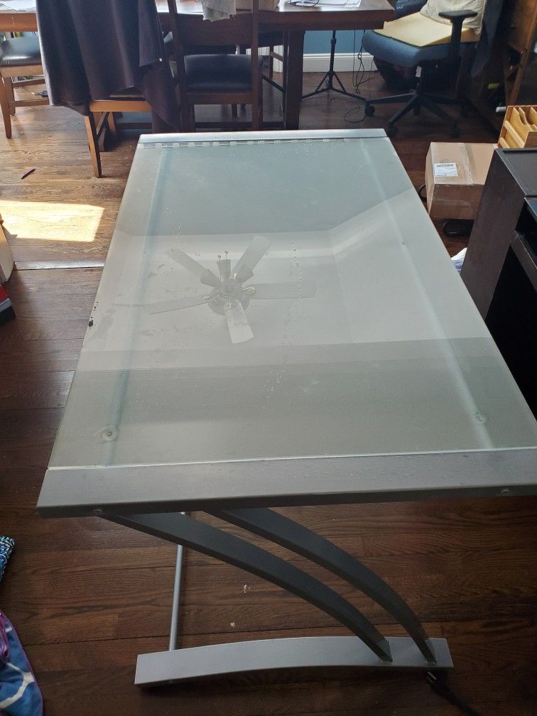 Glass Top Desk 30 " Tall