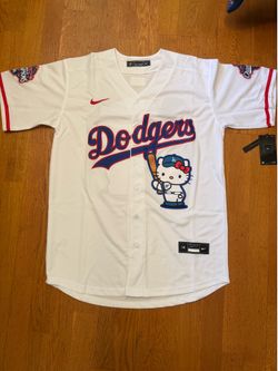 White blank Los Angeles dodgers hello kitty baseball jersey