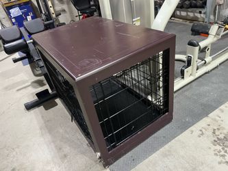 Double Door mahogany dog crate