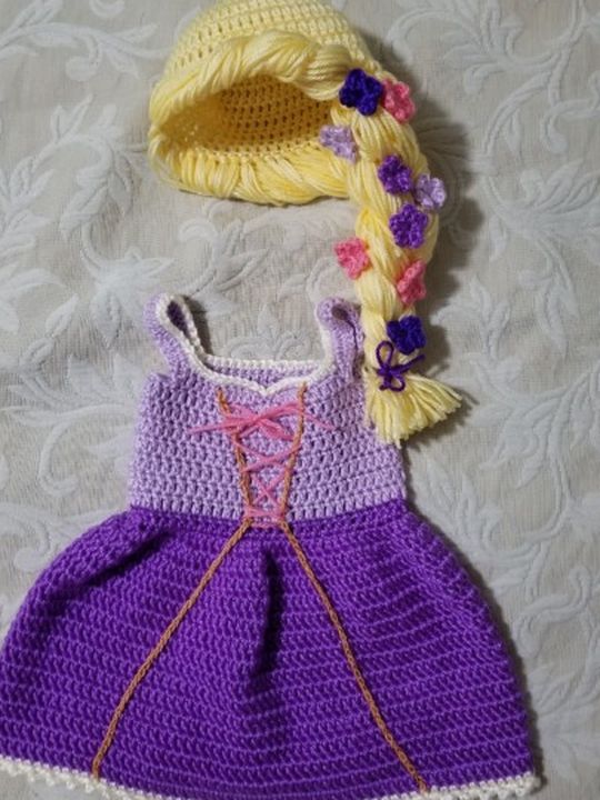 crochet baby princess rupunzel halloween costume photo prop