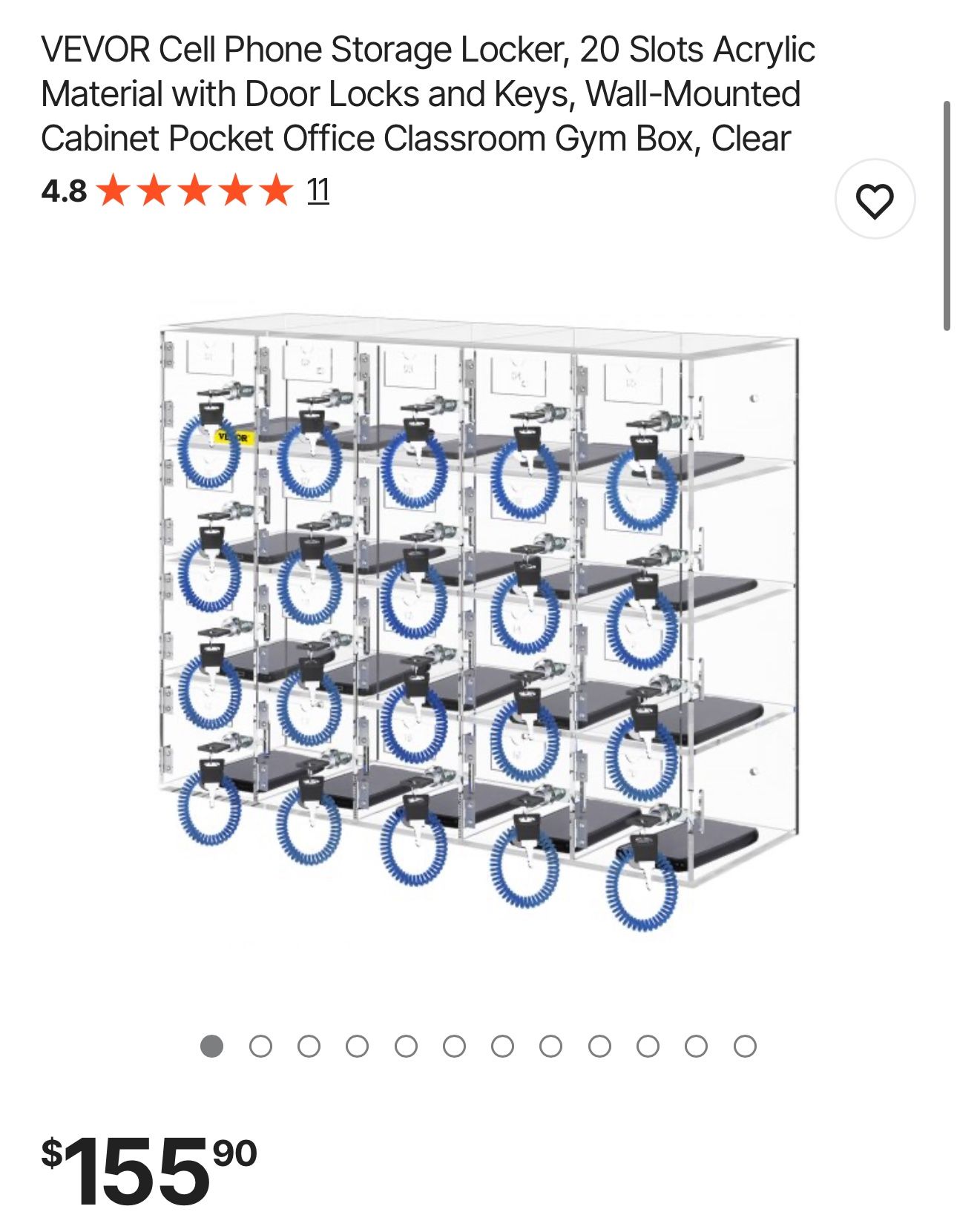  Cell Phone Storage Locker, 20 Slots 