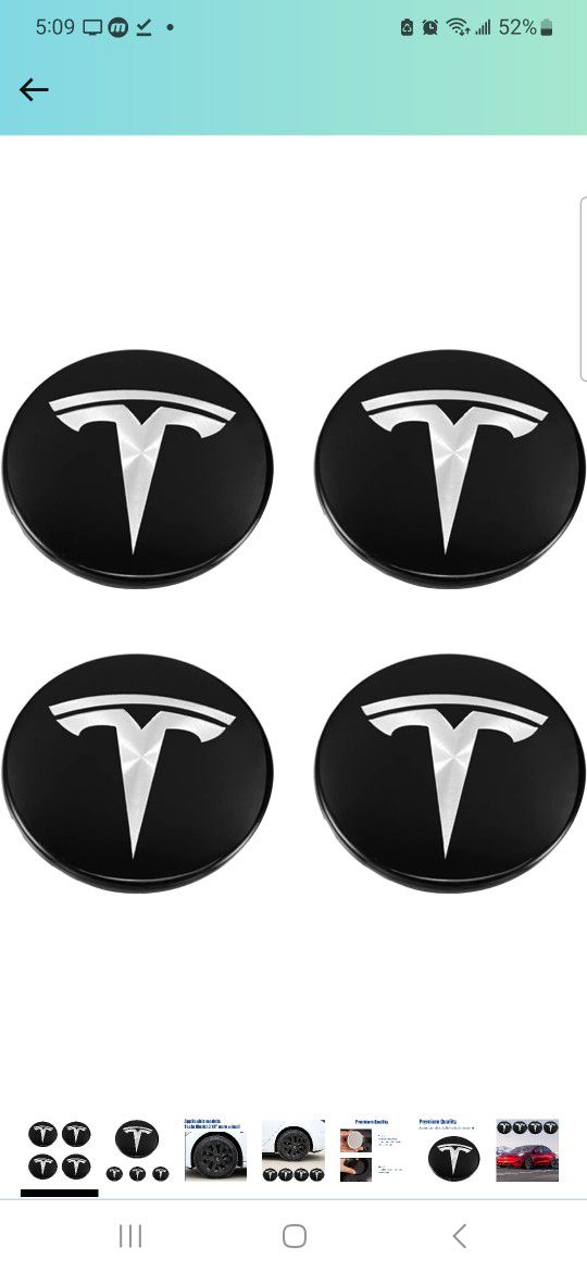 Tesla Model 3/Y Modified hub Cover with 4 PCS hub Cover Center Cover (Matte White)
