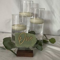 Table Numbers Hexagon Sage Wedding