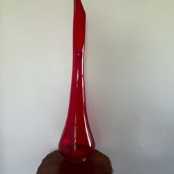 43” Swung Vase Red And Rare