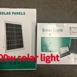 Wholesale 100W Solar Flood Light Outdoor Dusk to Dawn with Remote Control 324 LEDs 5000 Lumen Lamp for Yard, Swimming Pool, Garage, Warehouse, Playgro