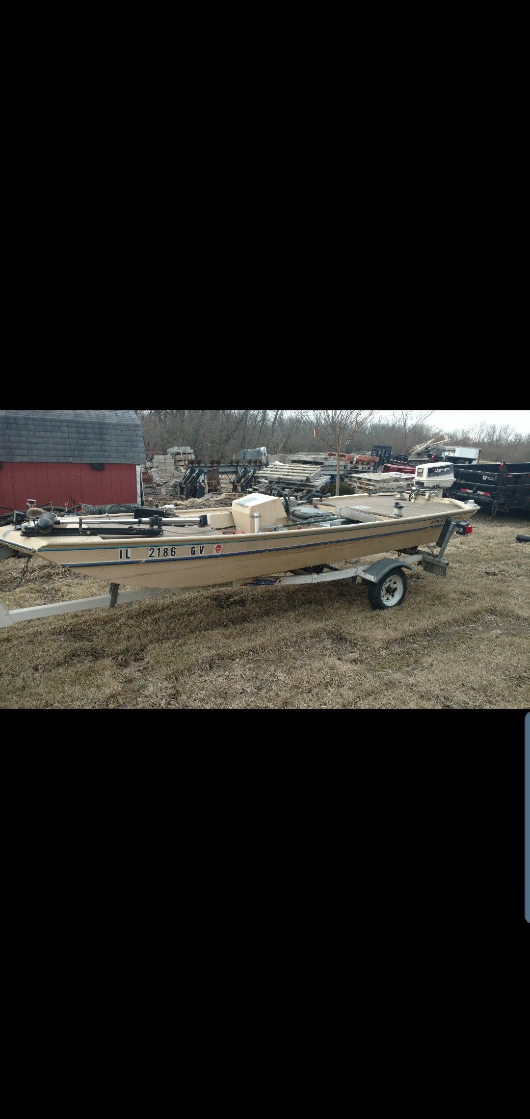 16ft aluminum fishing/duckhunting boat 2000 OBO trades