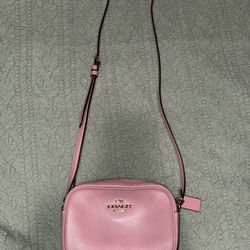 Coach Mini Jamie Camera Crossbody – Pink Pebbled Leather – Excellent Condition