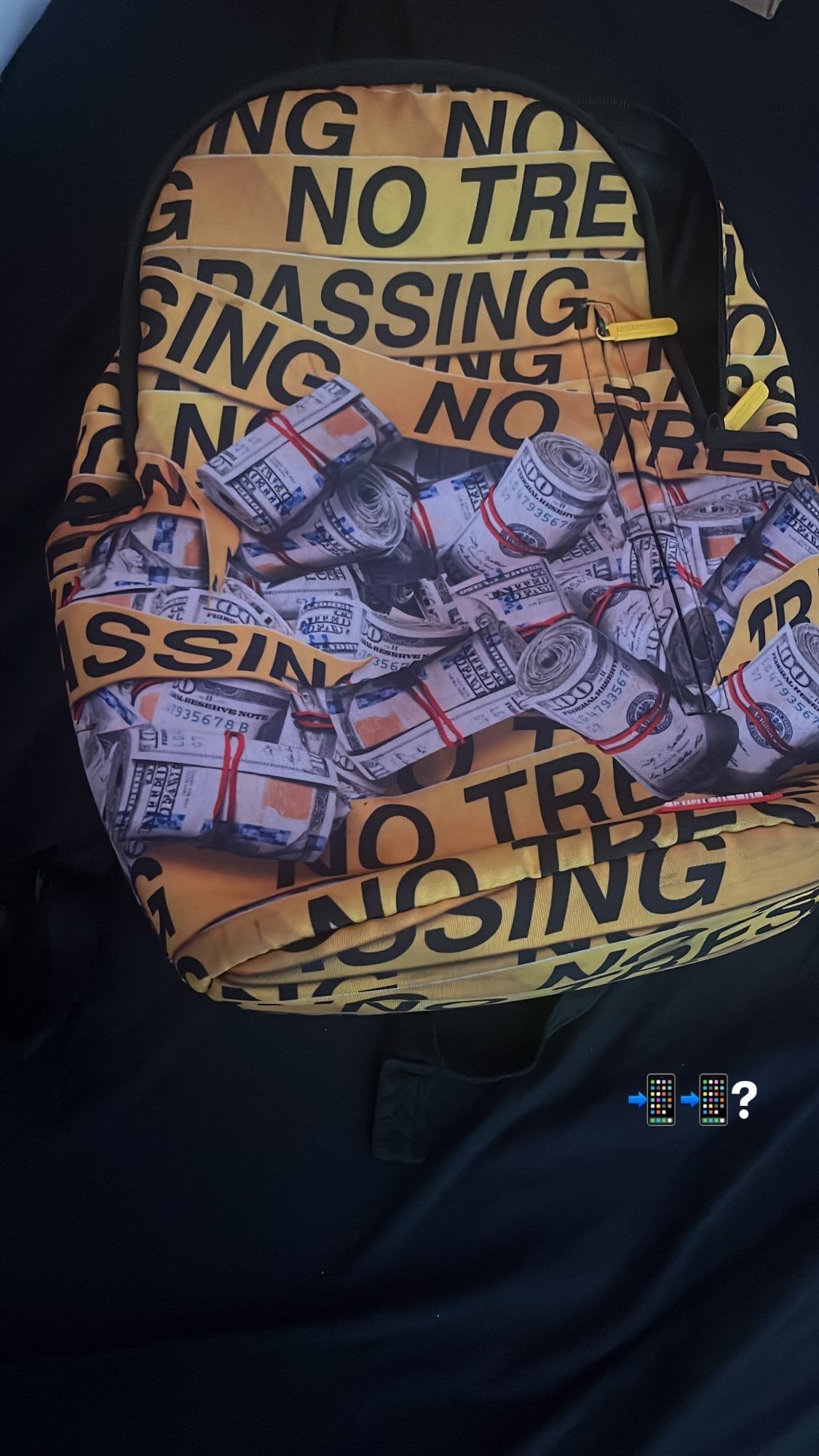 No trespassing spray ground backpack