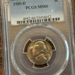 1950-D Jefferson Nickel PCGS MS66
