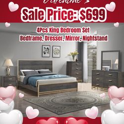 4pcs King Bedroom Set 