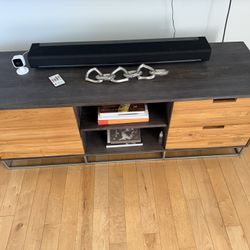 CB2 Dark Brown Wood Media Storage