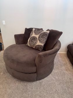 Brown sofas