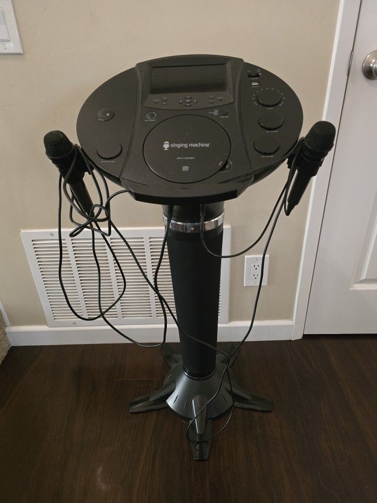 Pedestal Karaoke Machine Dual Microphones with CDs