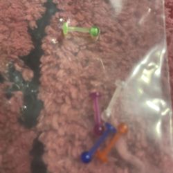 Colorful Body Piercing Jewelry Set of 5 pc these are These Are Size Small