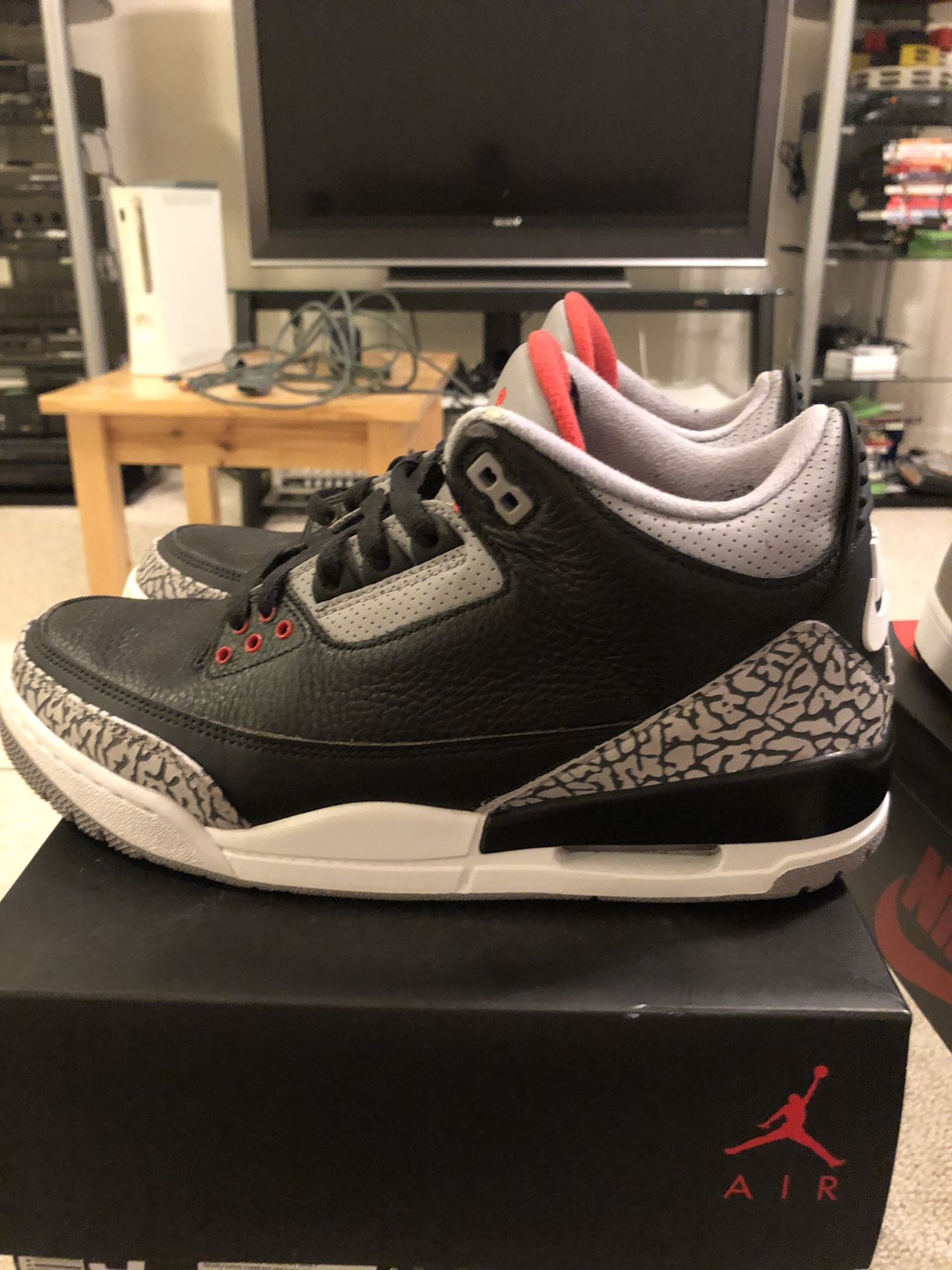 Nike Air Jordan 3 black cement Sz 9