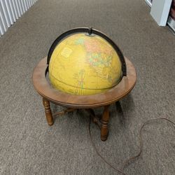 Vintage Light Up Globe With Stand From 60-70’s