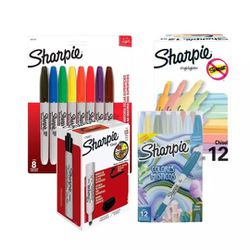 Pack COLOR SHARPIE Twin Permanent Marker Fine Combo✎Sharpie Permanent Markers Provide You With Large Ink Volume,Proudly permanent ink marks on paper, 