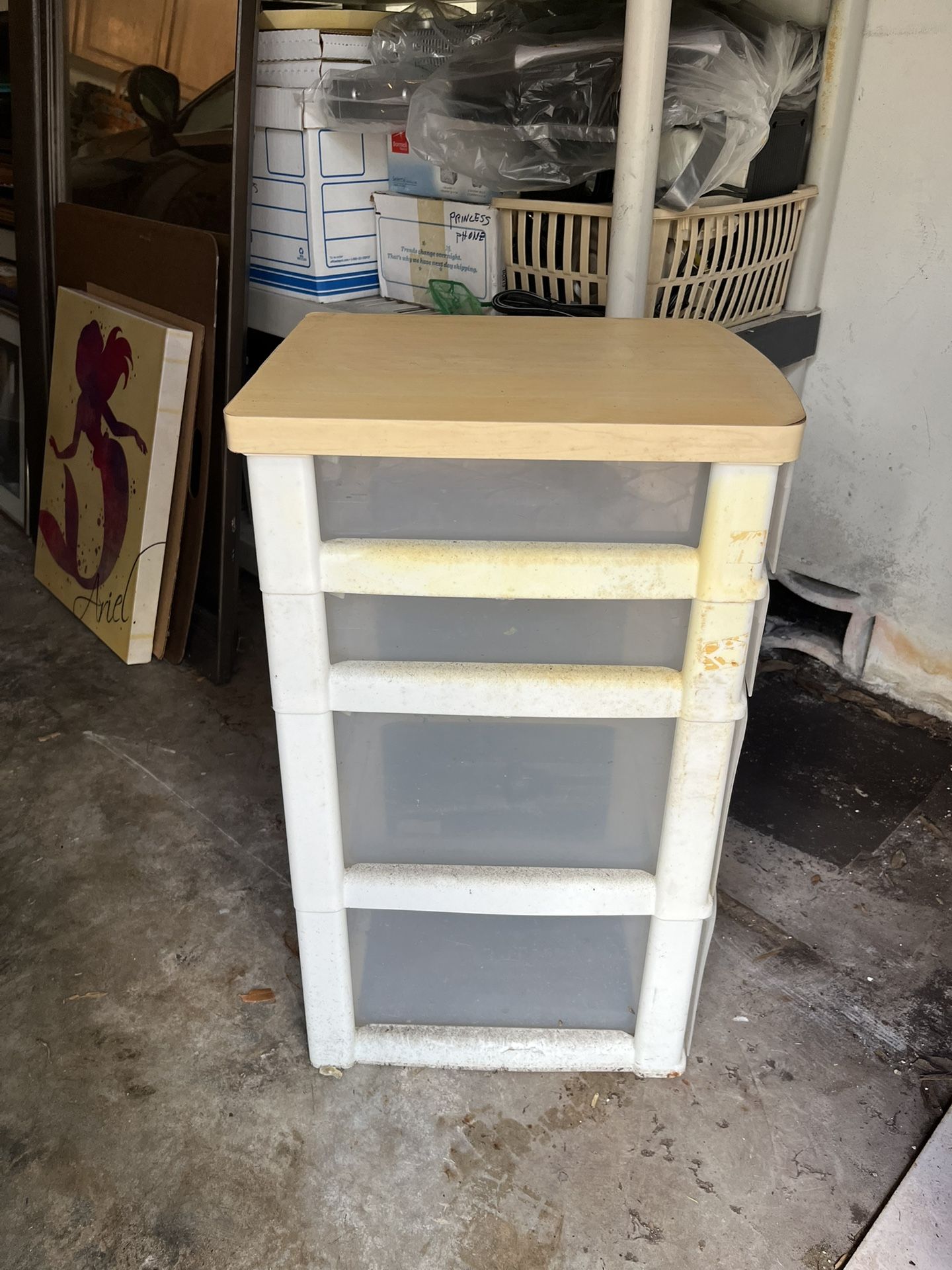 Four Drawer Plastic Storage Bin