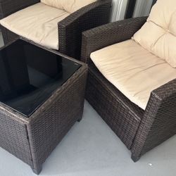 Wicker patio set