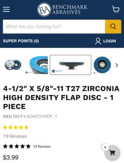 4-1/2" x 5/8"-11 T29 Zirconia High Density Flap Disc - 1 Piece