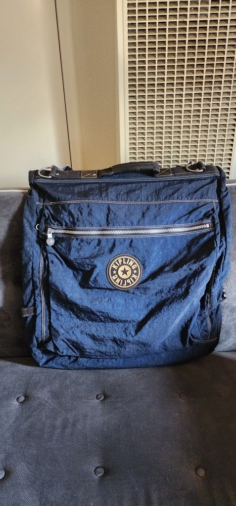 Kipling Nylon Garment Bag Navy Blue Luggage Like New.