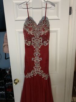 Red long dress