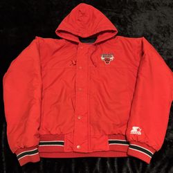 Boys Large Vintage 90s Chicago Bulls Starter Bomber Jacket