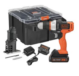 BLACK+DECKER MATRIX 20V MAX Drill Kit, Includes Jig Saw Attachment, Storage Case, Battery and Charger (BDCDMT1202KTJC1)