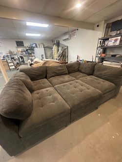 Thomasville Tisdale Modular Sectional 6-piece Dark Gray with Storage Ottoman