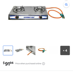 Portable double burner propane stove