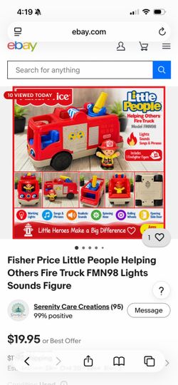 Fisher-Price Little People Helping Others Fire Truck FMN98