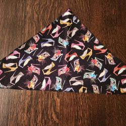 Pet Dog Bandana Scarf Black w/Multicolor High Heel Shoes NWOT $10  Large Size -
14" x 28"
