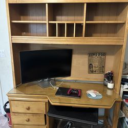 Wood Desk With Storage 
