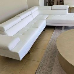 White Sectional Sofa ⚜️ Sofá Seccional Blanco 🚚[Fast-Delivery]💨