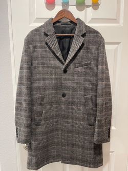 Men's Plaid Wool Overcoat