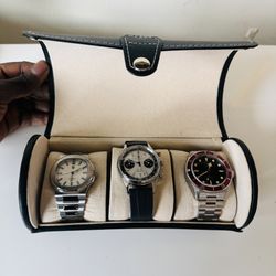 Assorted men watch collection + case