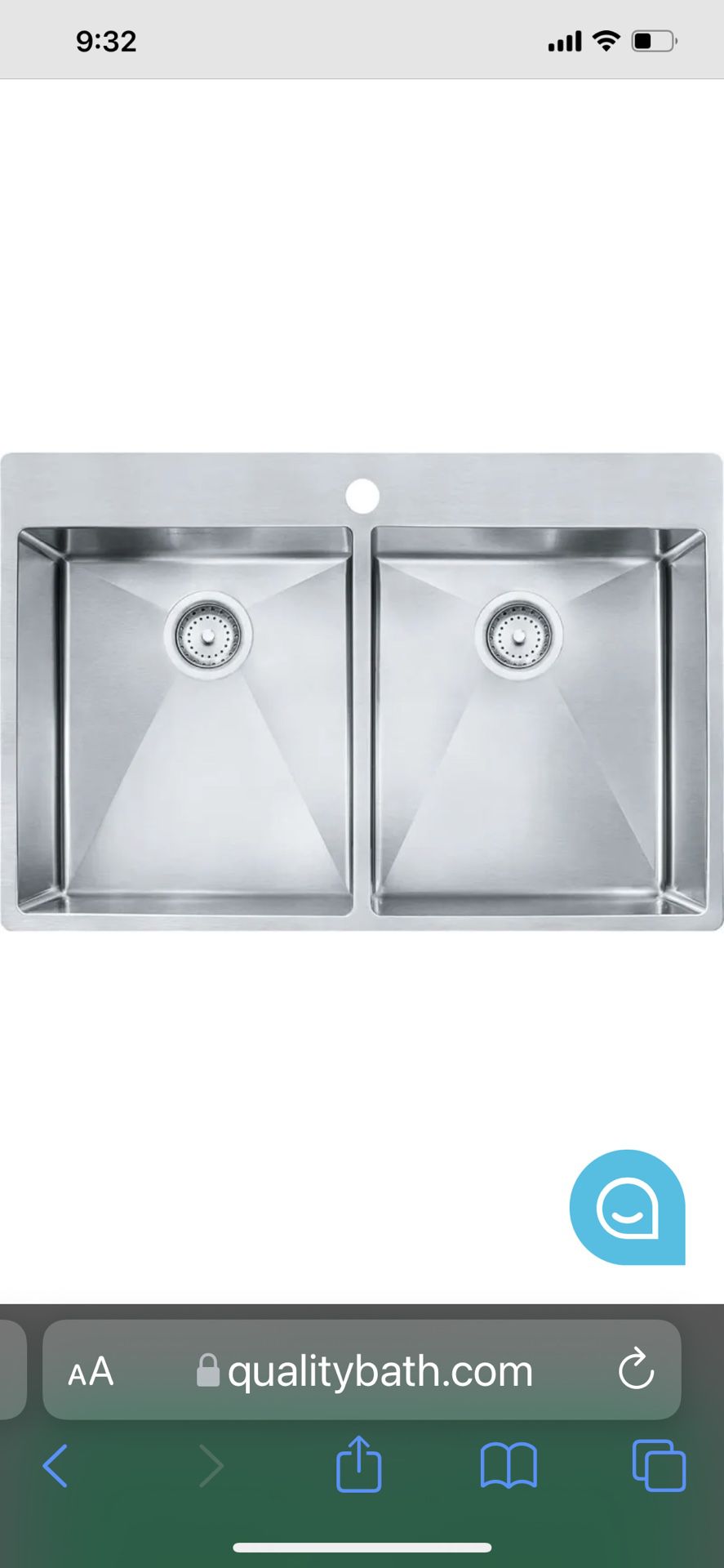 Franke HF3322-1 Vector 33-7/16 Inch Dual-Mount Double Bowl Stainless Steel Kitchen Sink