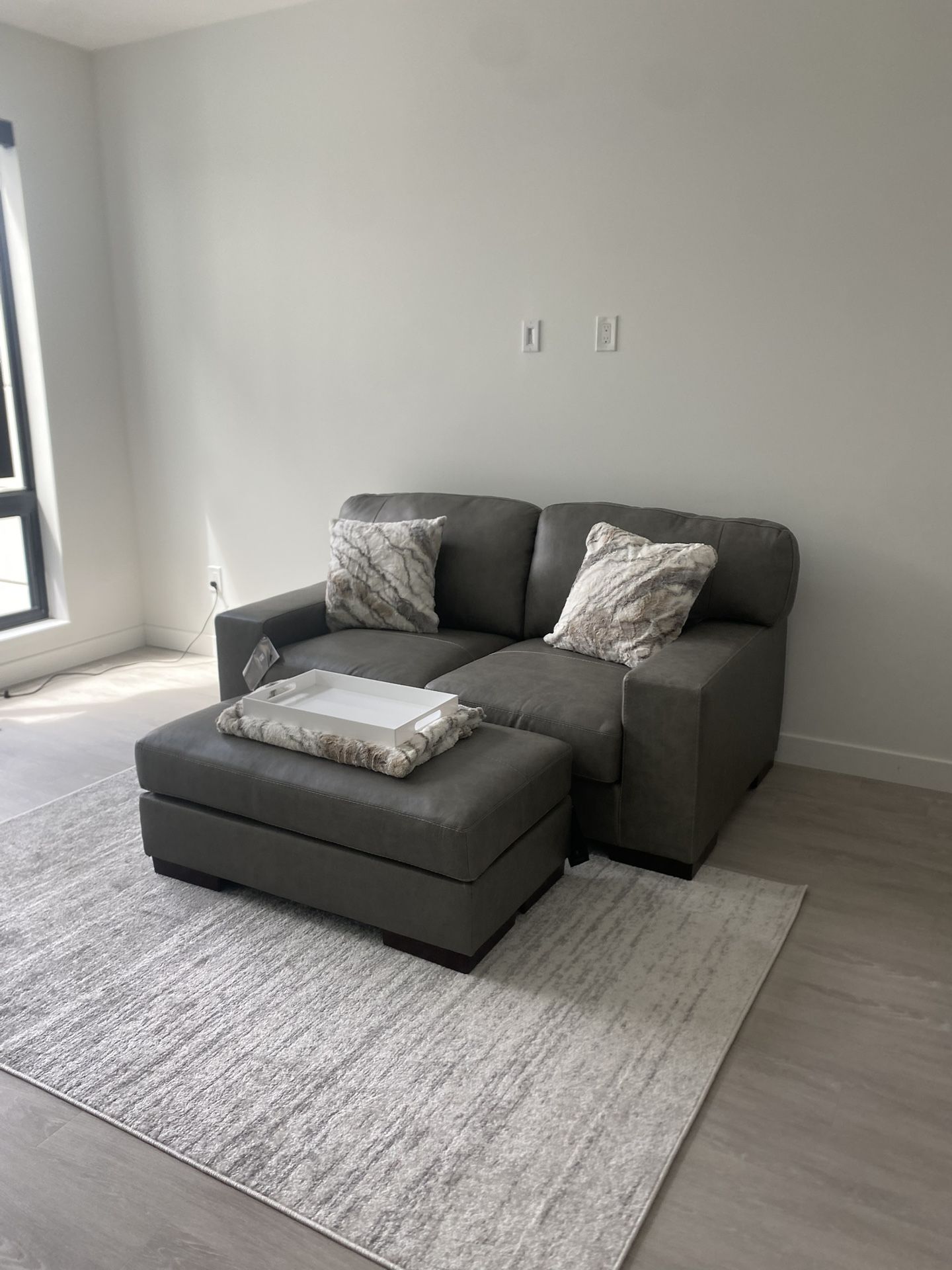 ποΈ Lombardia Loveseat + Ottoman Set β Fossil Fabric
