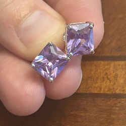 925 sterling silver v24 3.17g earrings purple 