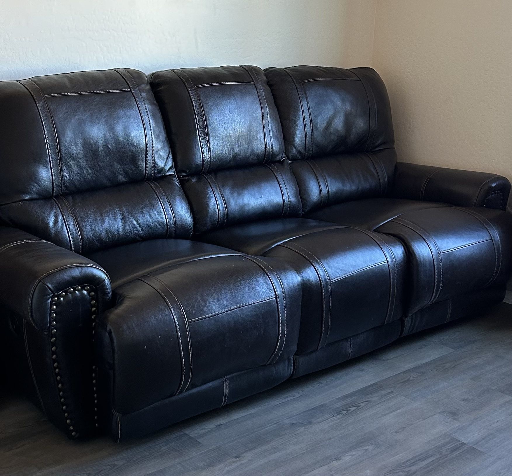Leather Power Reclining Sofa
